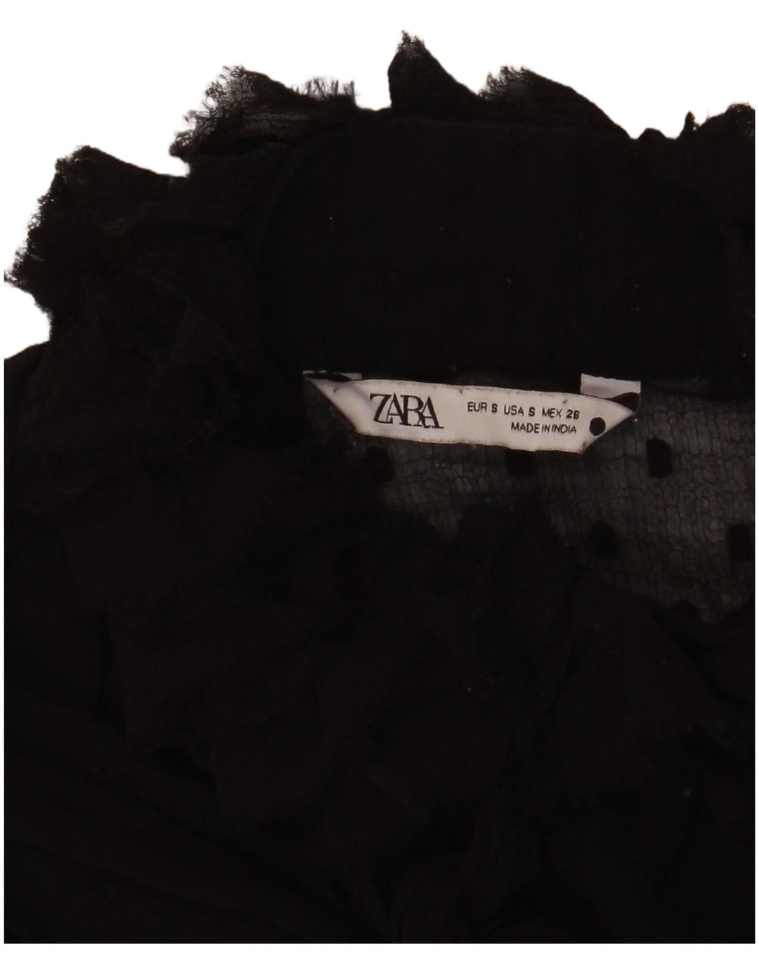Zara Damen-Blusenoberteil in Übergröße, Gr. 10, Größe S, schwarz gepunktet