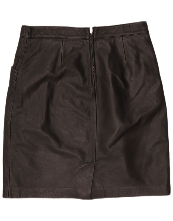 B.Young Damen Mini-Lederrock EU 38 Medium W30 Schwarzes Leder