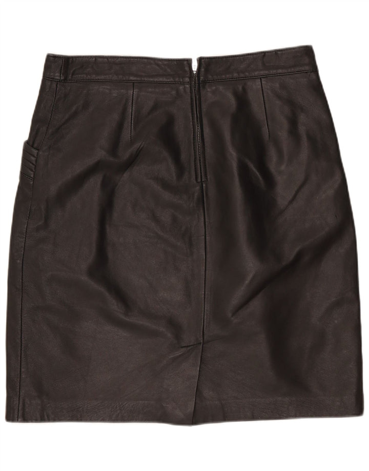 B.Young Damen Mini-Lederrock EU 38 Medium W30 Schwarzes Leder