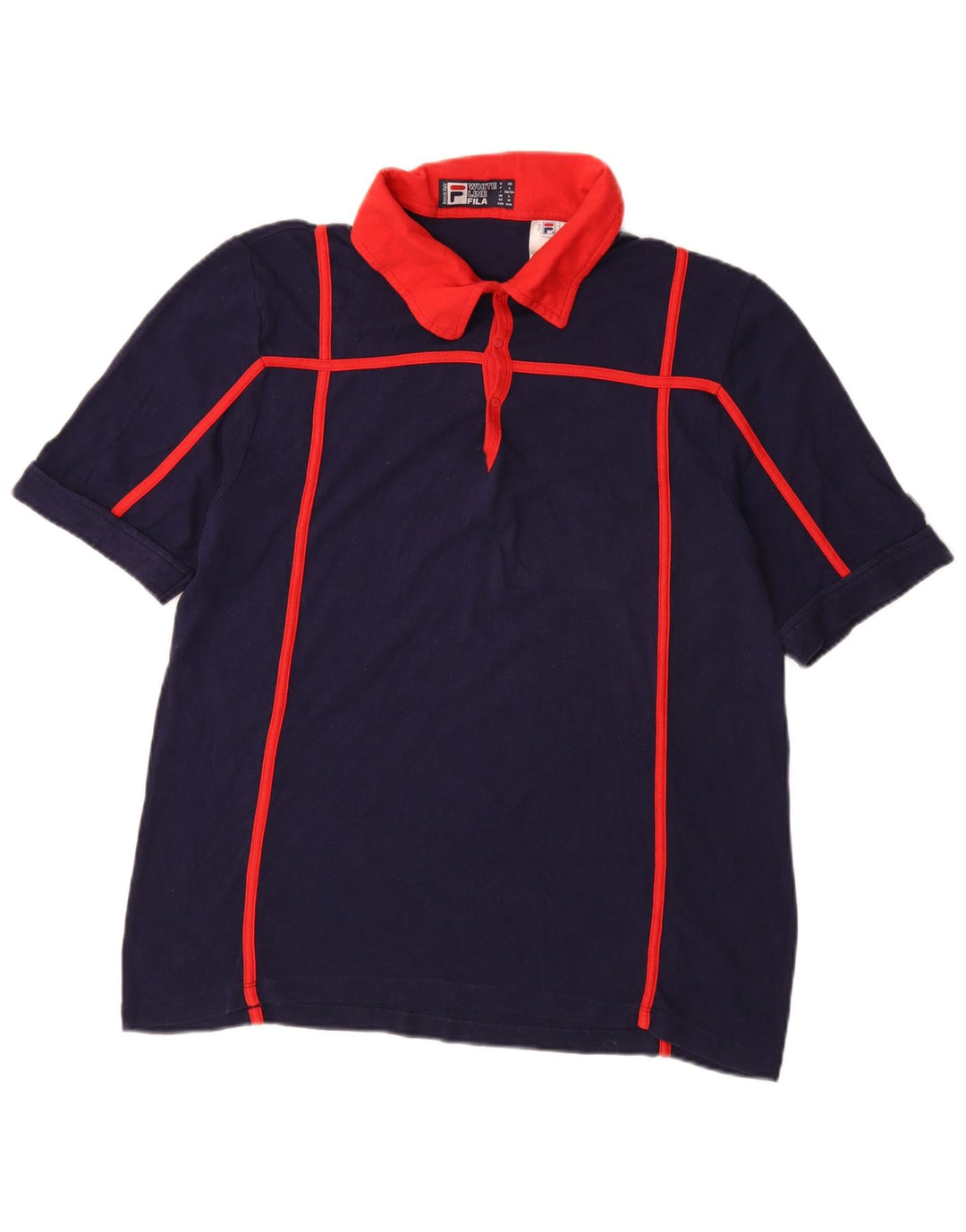 FILA Herren-Poloshirt, groß, marineblau, Colourblock-Baumwolle