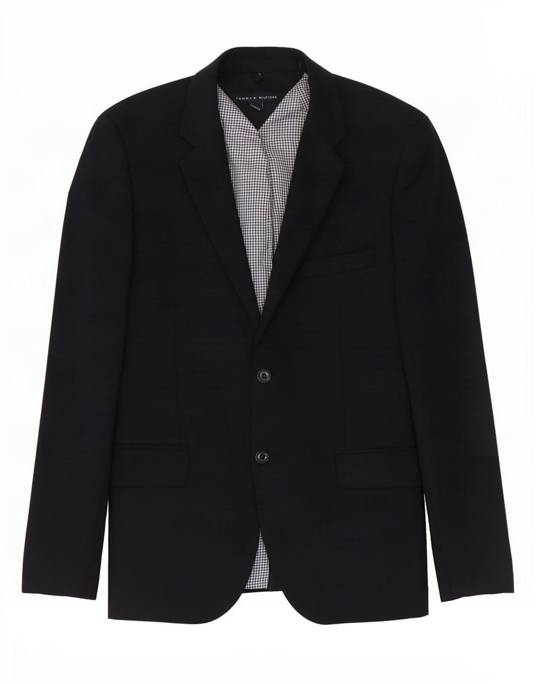 Tommy Hilfiger Herren-Blazer mit 2 Knöpfen, UK 38, mittelmarineblaue Wolle