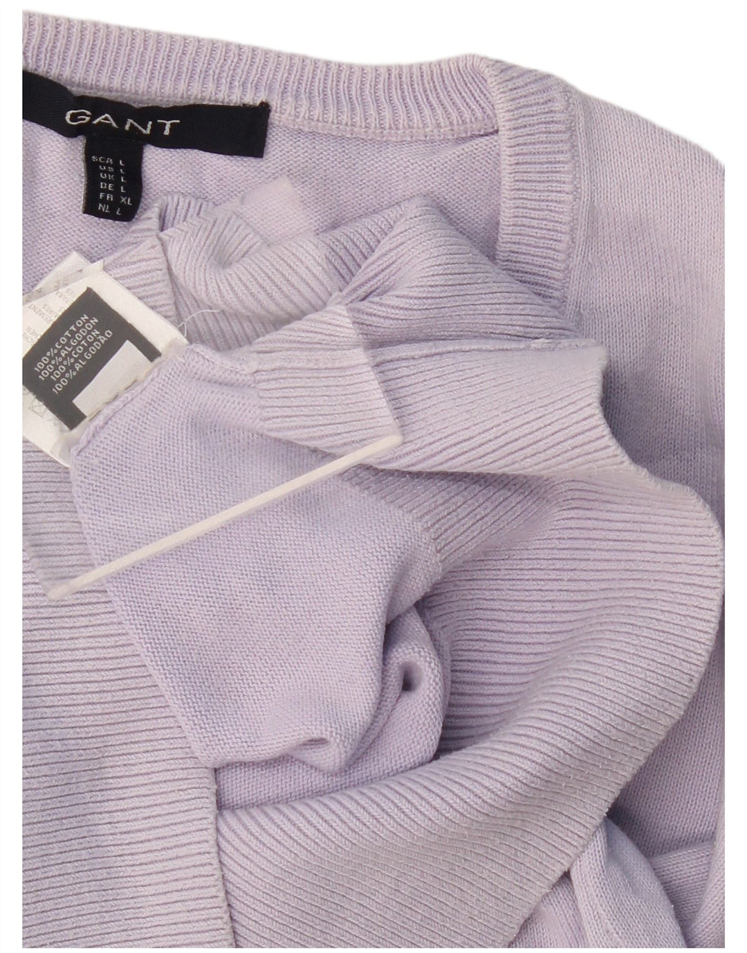 GANT Damen Pullover mit V-Ausschnitt, UK 14, Größe L, Lila, Baumwolle