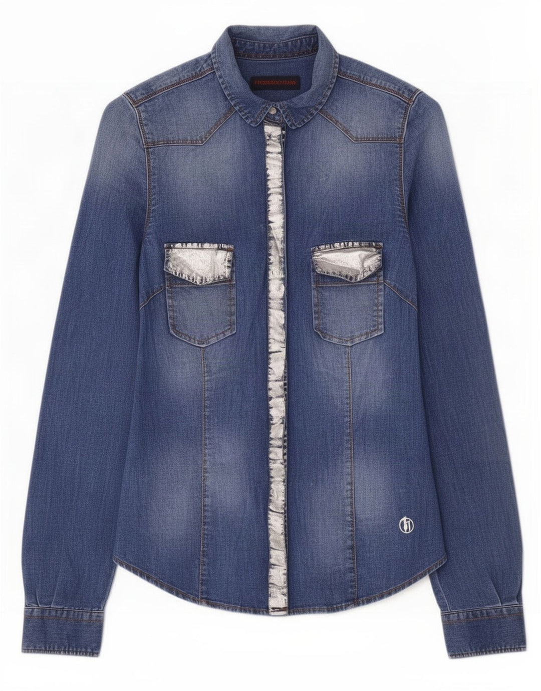 Trussardi Jeans Damen Jeanshemd IT 40 Small Blau