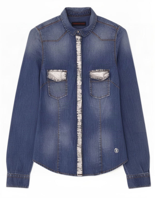 Trussardi Jeans Damen Jeanshemd IT 40 Small Blau