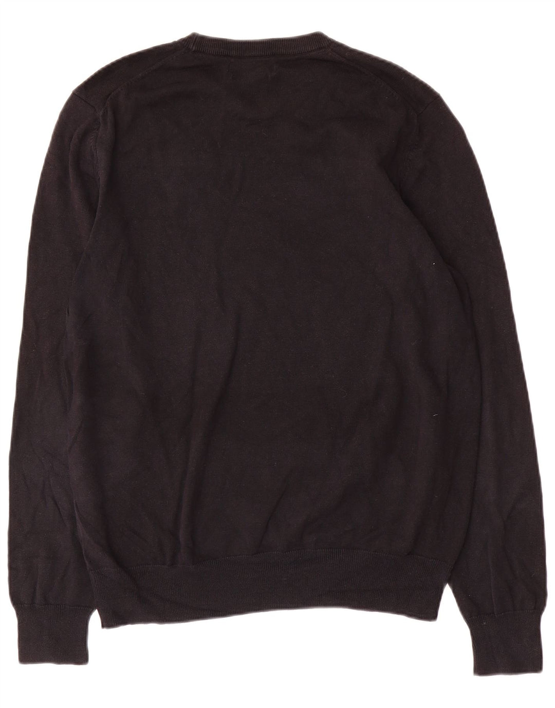 Marks & Spencer Herren-Pullover mit Rundhalsausschnitt, Größe L, aus schwarzer Baumwolle