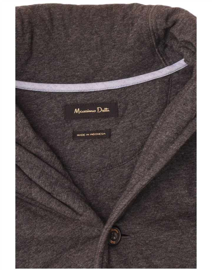 Massimo Dutti Herren-Strickjacke, klein, Grau, Argyle/Diamant