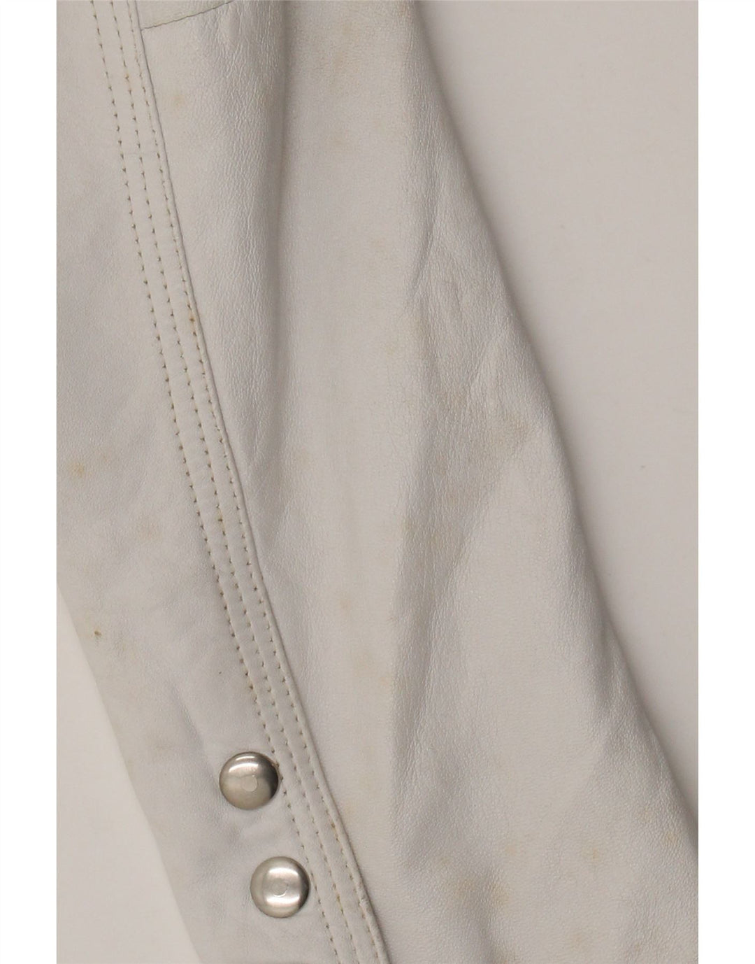 Vintage Damen Leder Blazer Jacke IT 44 Mittelweißes Leder