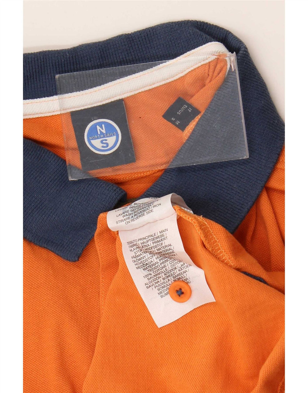 North Sails Herren-Poloshirt aus mittelorangefarbener Colourblock-Baumwolle