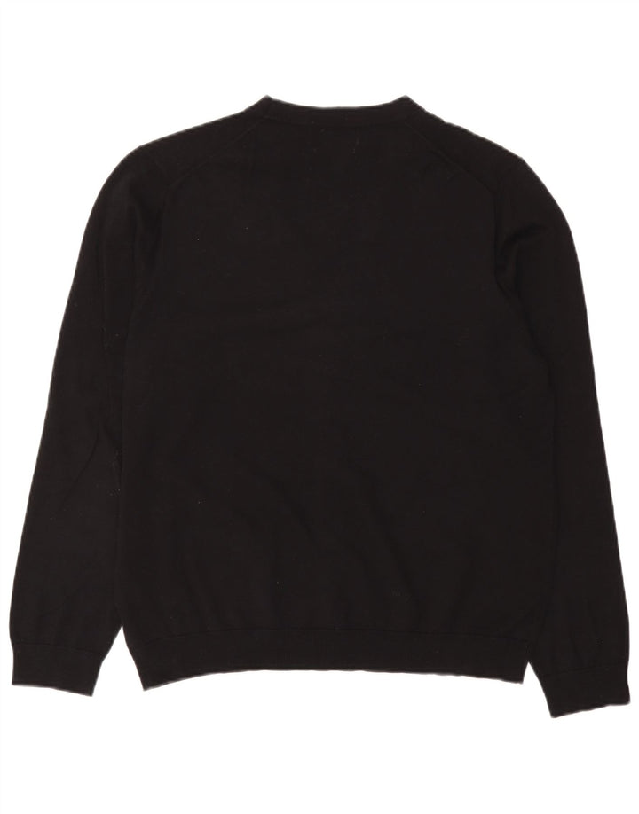 Marks & Spencer Herren-Strickjacke, groß, aus schwarzer Baumwolle