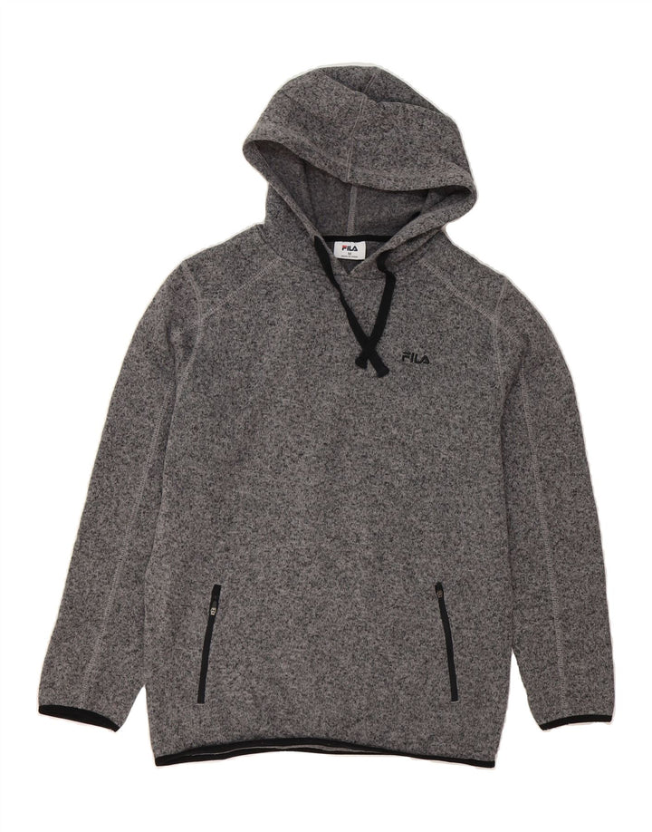 FILA Mens Hoodie Jumper Medium Grey Flecked Polyester Vintage Fila and Second-Hand Fila from Messina Hembry 