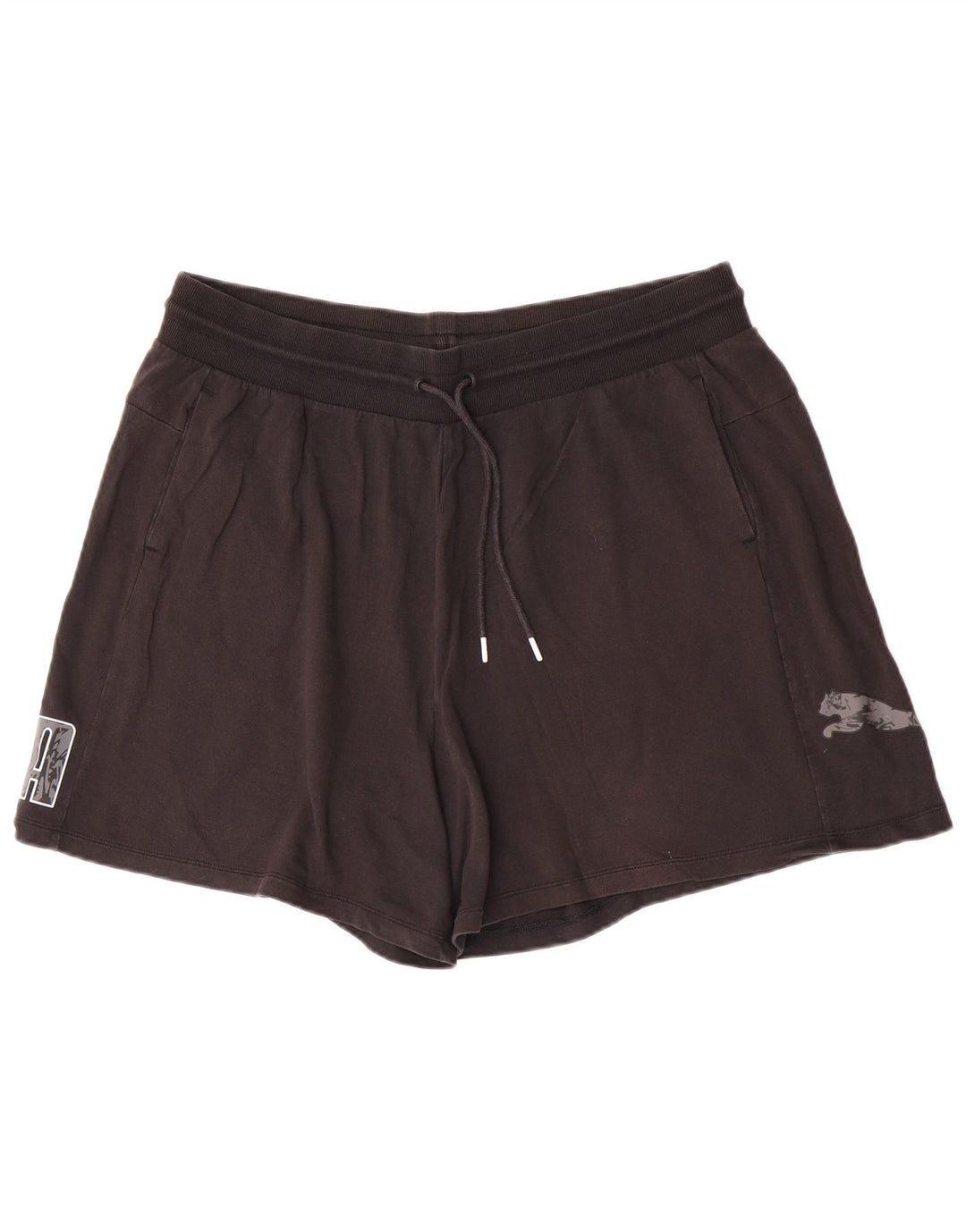 Puma Damen Graphic Sport Shorts 2XL Schwarz Baumwolle