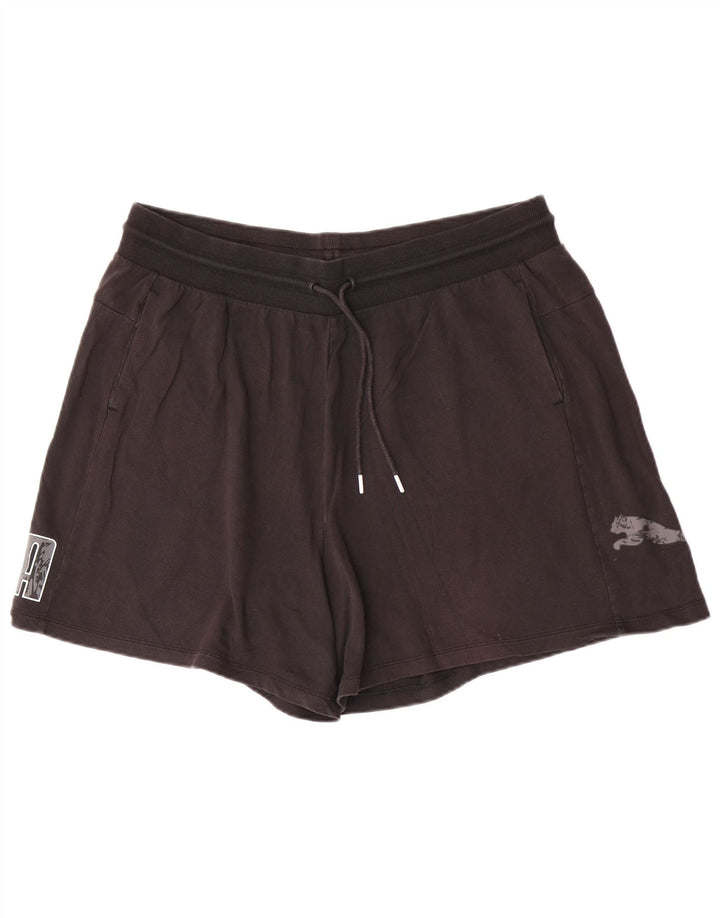 Puma Damen Graphic Sport Shorts 2XL Schwarz Baumwolle