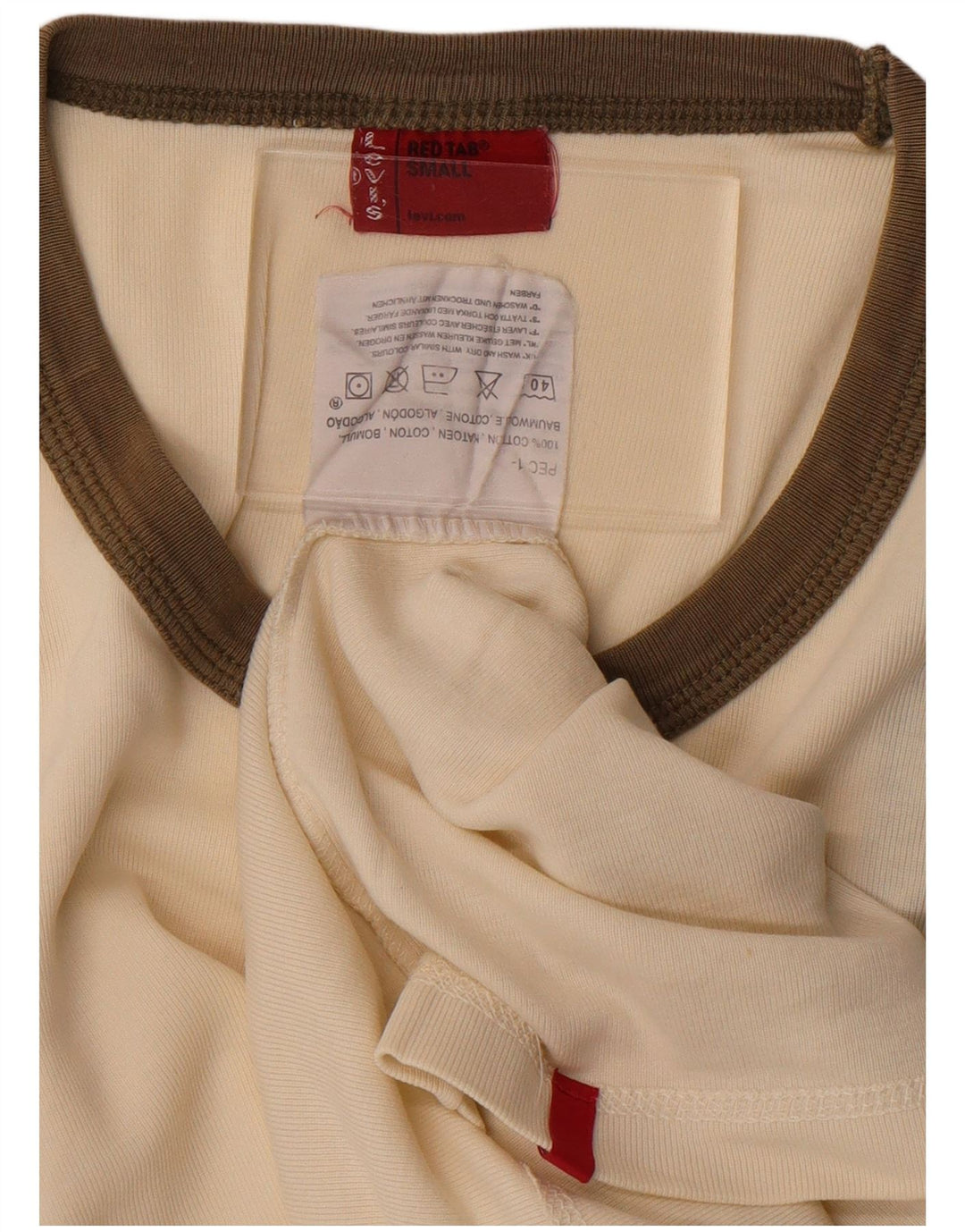 Levi's Herren-Weste, Oberteil, Größe S, cremefarbene Baumwolle