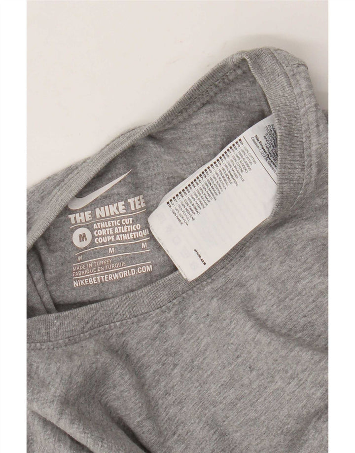 Nike Herren Athletic Cut T-Shirt-Oberteil aus mittelgrau gefleckter Baumwolle