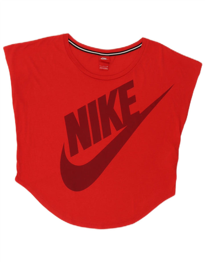Nike Damen-T-Shirt in Übergröße mit Grafik, UK 8, Größe S, Rot, Polyester, Sport