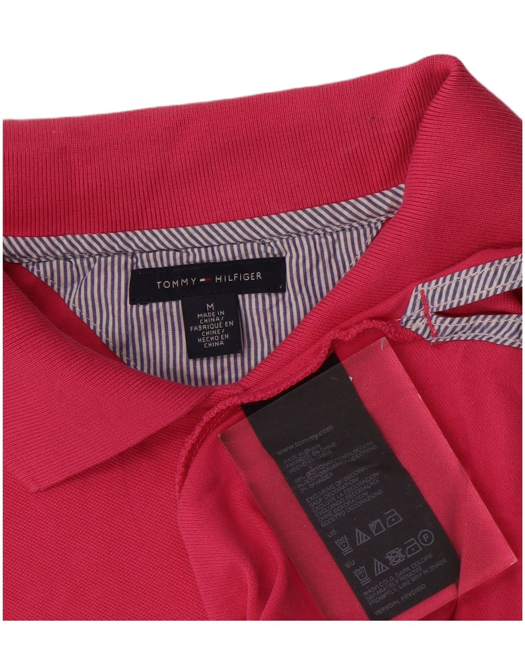 TOMMY HILFIGER Damen Poloshirt UK 14 Mittelrosa Baumwolle