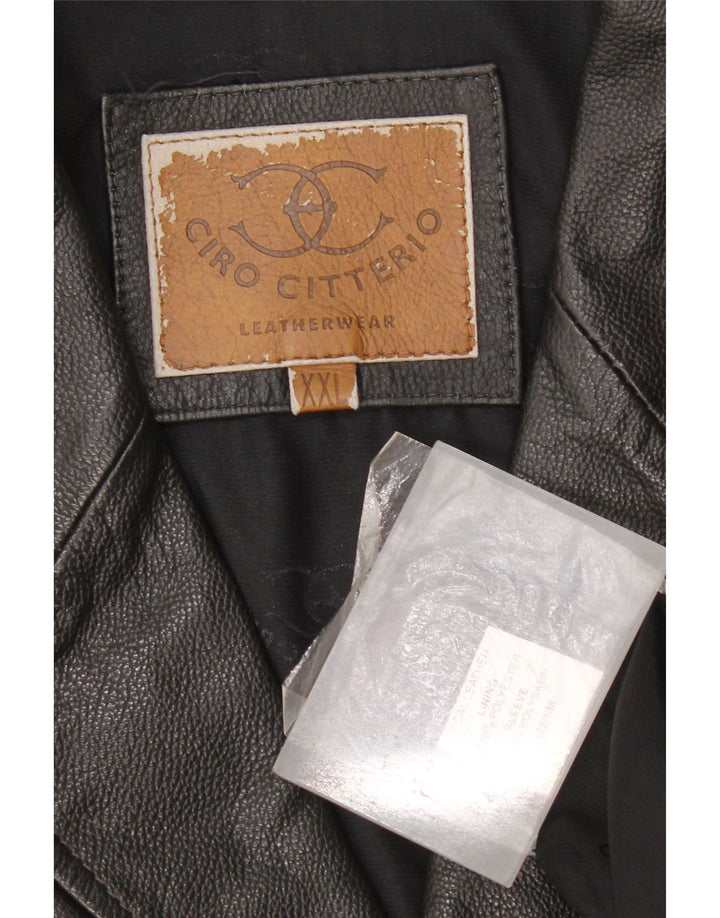 Vintage Herren Lederjacke UK 44 2XL Schwarzes Leder