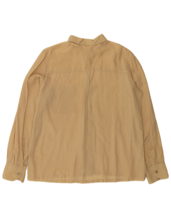 Vintage Damen Hemdbluse IT 50 XL Beige geometrisches Acetat