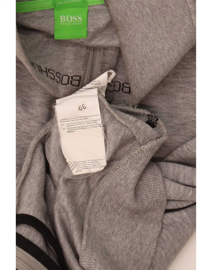 Hugo Boss Herren-Trainingsanzug-Oberteil, Jacke, klein, grau gestreift, Baumwolle