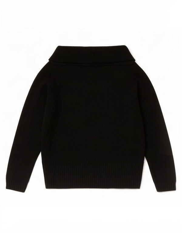 Hobbs Damen-Pullover, bauchfrei, 3/4-Ärmel, Rollkragenpullover, Gr. 14, mittelschwarz