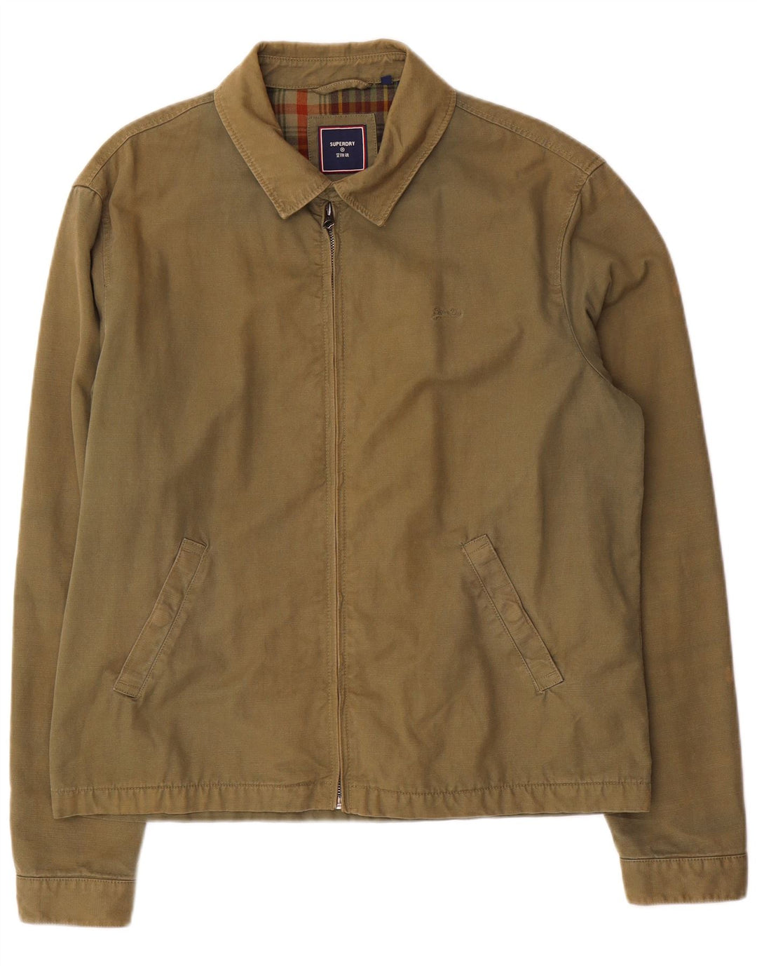 Superdry Herren Bomberjacke UK 40 Large Khaki Baumwolle