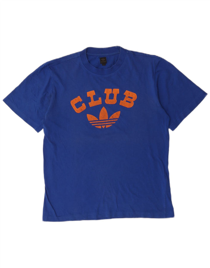 Adidas Herren Grafik T-Shirt Top Small Blau Baumwolle