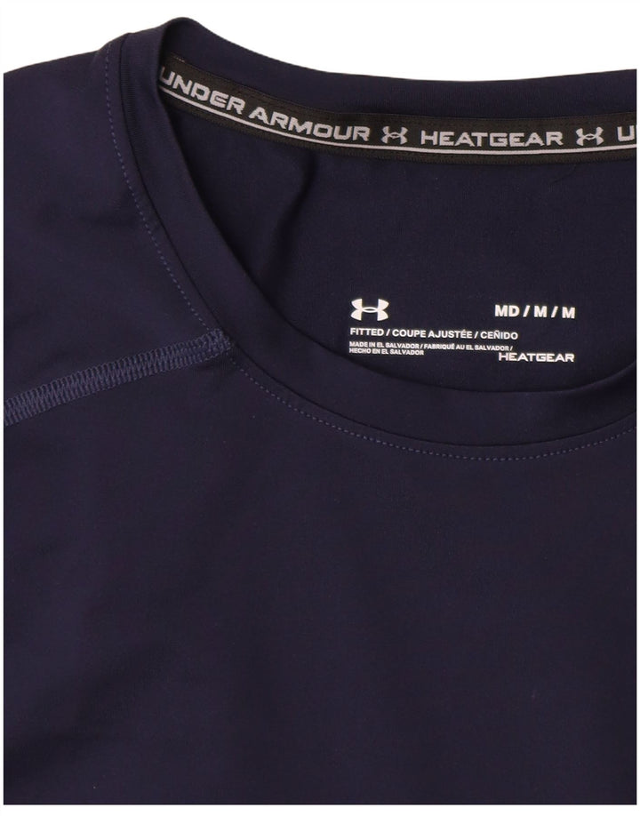UNDER ARMOUR Herren Heat Gear T-Shirt Top Medium Marineblau Synthetik