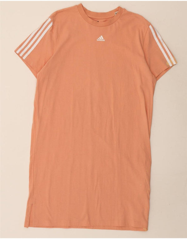 Adidas Damen T-Shirt Kleid UK 16/18 Große rosa Baumwolle