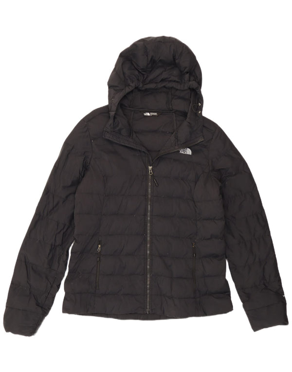 The North Face Wattierte Damenjacke mit Kapuze, UK 16, großes schwarzes Nylon