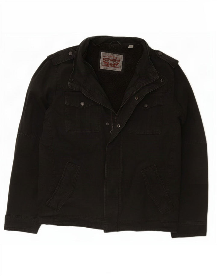 Levi's Herren Militär Sherpa Jacke UK 40 Large Schwarz