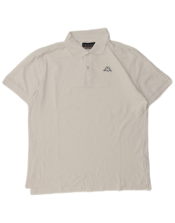 Kappa Herren-Poloshirt, groß, weiße Baumwolle