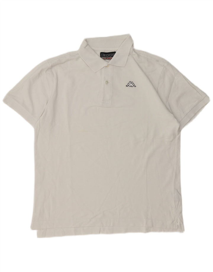 Kappa Herren-Poloshirt, groß, weiße Baumwolle