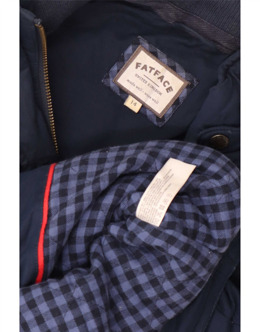 Fat Face Wattierte Damenweste UK 14 Large Marineblau Polyester