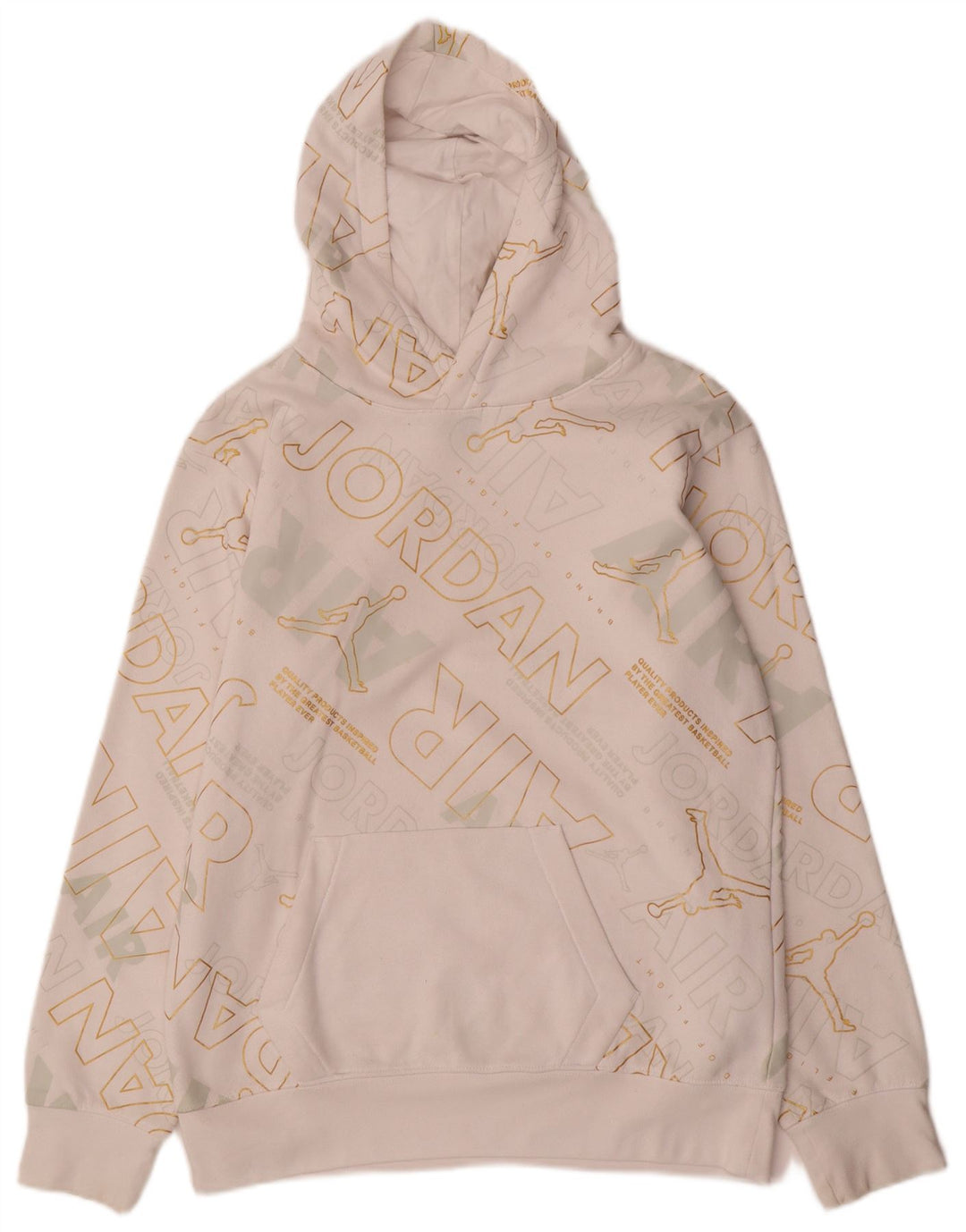 JORDAN Jungen-Pullover mit grafischem Kapuzenpullover, 13–14 Jahre, XL, weiße Baumwolle