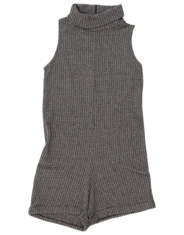 Zara Damen Ärmelloser Playsuit UK 10 Small Grau