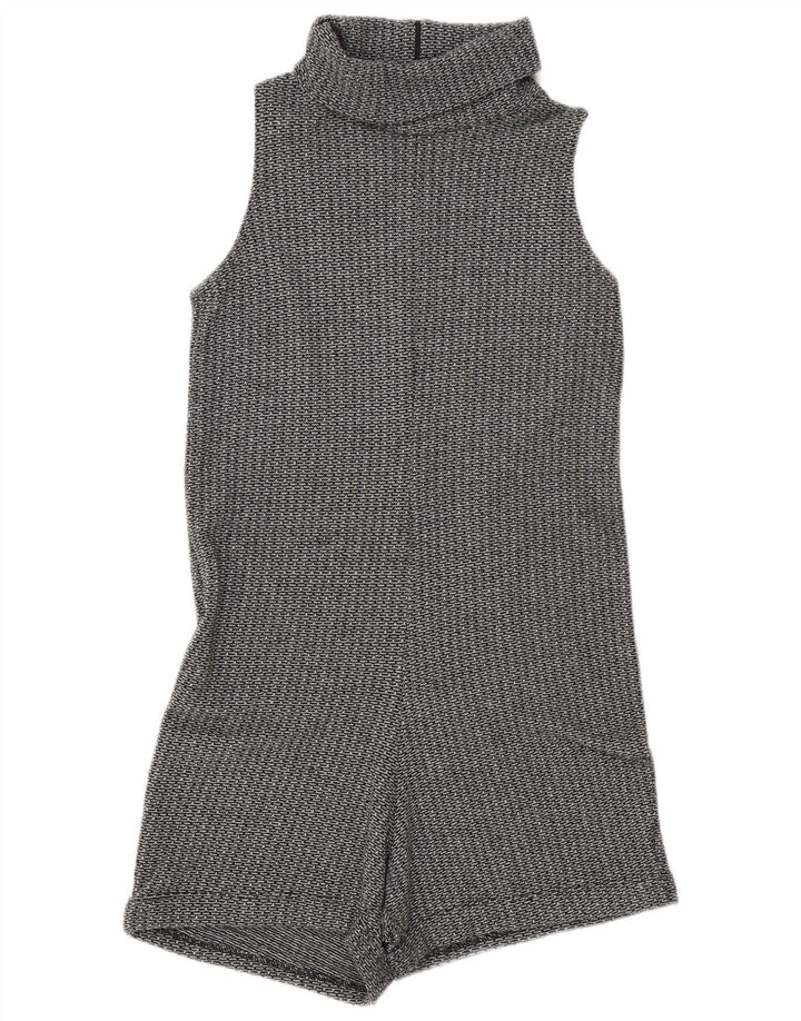 Zara Damen Ärmelloser Playsuit UK 10 Small Grau