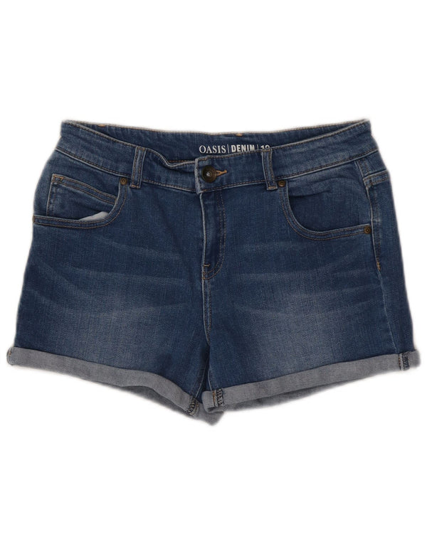 Oasis Damen-Jeansshorts UK 12 Medium W30 Blaue Baumwolle