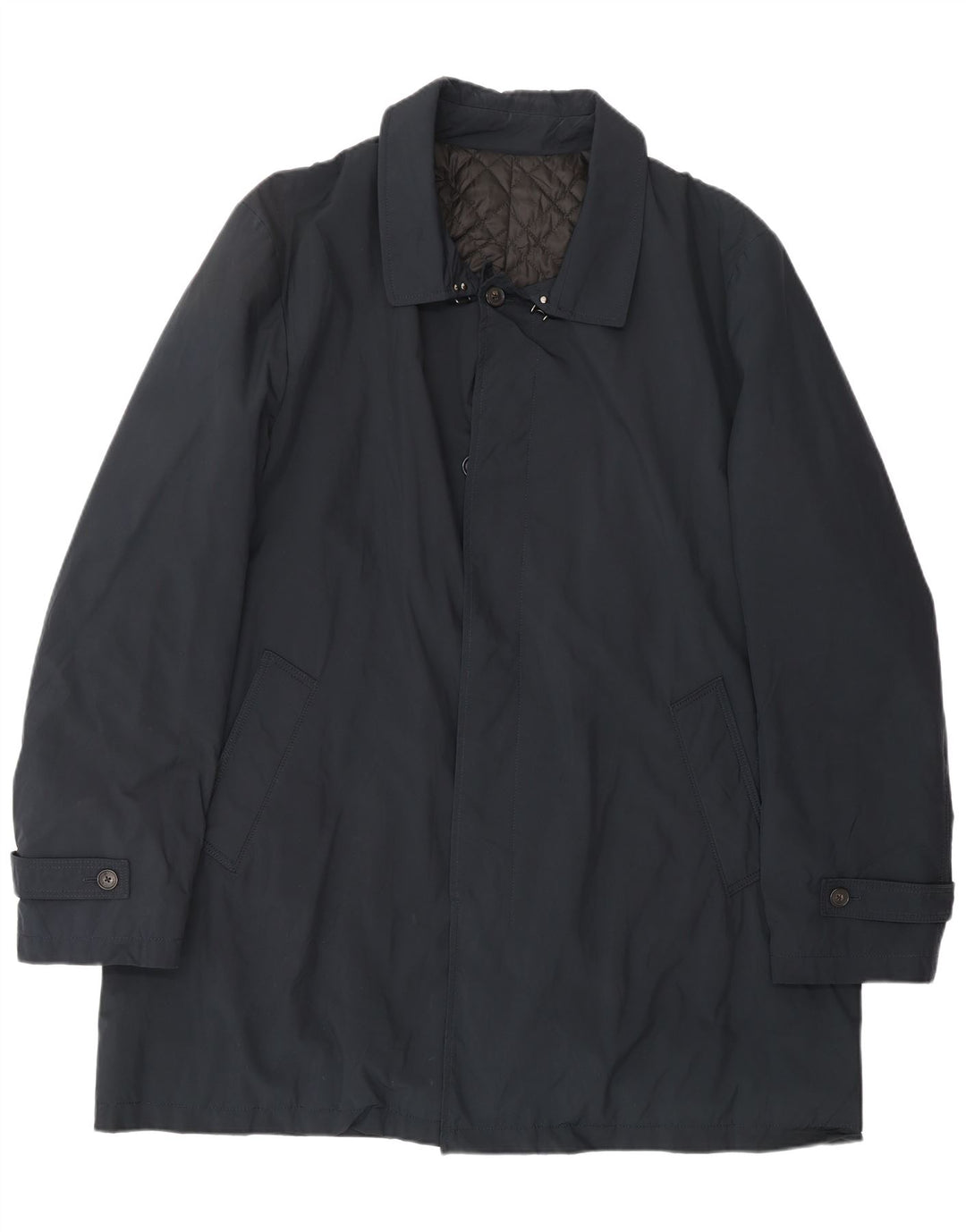 BORSALINO Herrenmantel IT 56 3XL Marineblau Polyester Klassisch