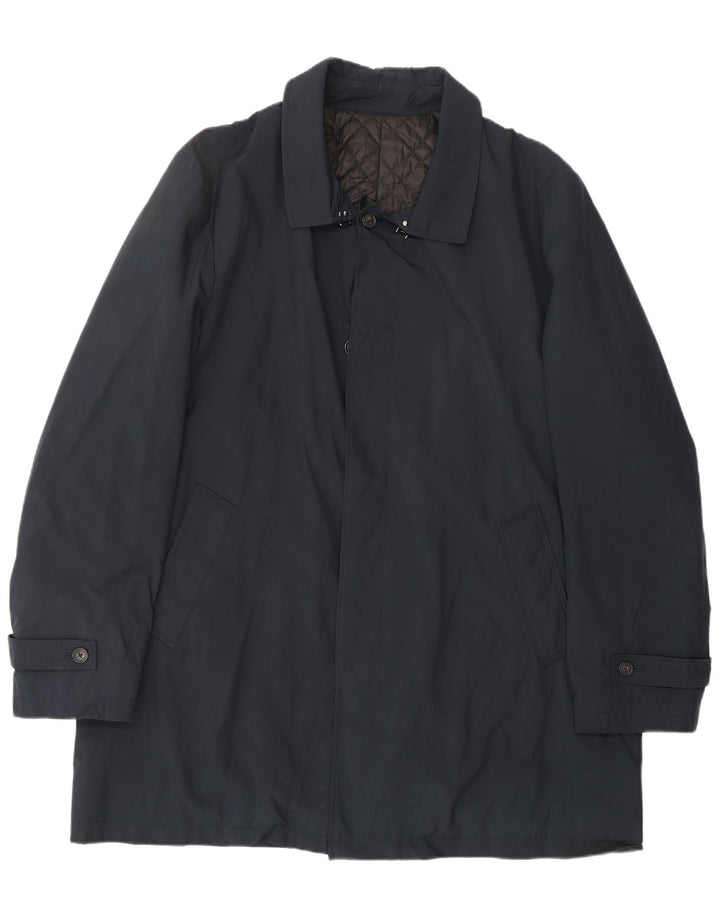 BORSALINO Herrenmantel IT 56 3XL Marineblau Polyester Klassisch
