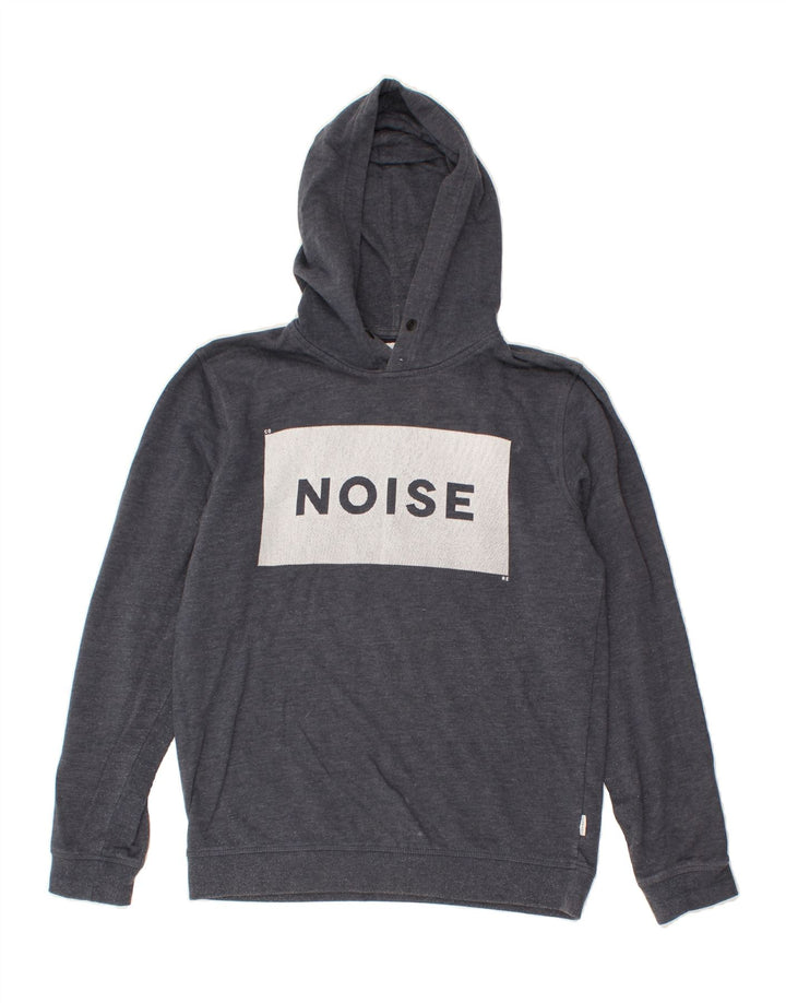 JACK & JONES Mens Graphic Hoodie Jumper Small Navy Blue Vintage Jack & Jones and Second-Hand Jack & Jones from Messina Hembry 