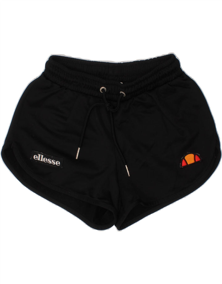 ELLESSE Womens Sport Shorts UK 4 XS Black Polyester Vintage Ellesse and Second-Hand Ellesse from Messina Hembry 