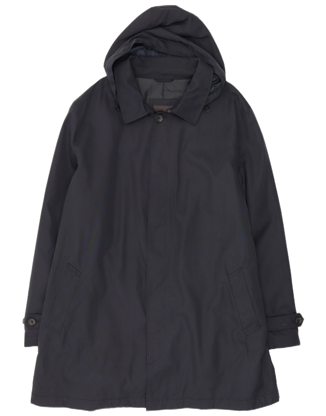 Marks & Spencer Herren-Regenmantel mit Kapuze, UK 46 3XL, Marineblau, Polyester