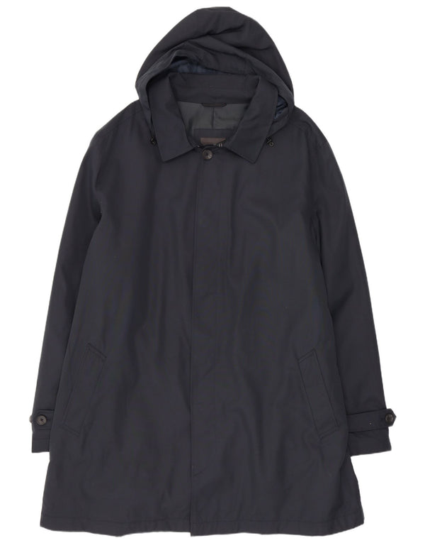 Marks & Spencer Herren-Regenmantel mit Kapuze, UK 46 3XL, Marineblau, Polyester