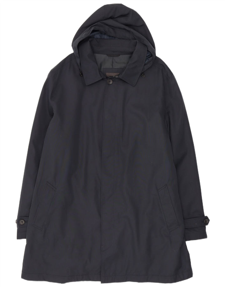 Marks & Spencer Herren-Regenmantel mit Kapuze, UK 46 3XL, Marineblau, Polyester
