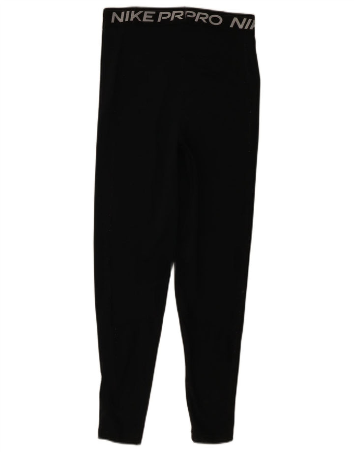 Nike Damen Dri Fit Crop Graphic Leggings UK 8 Small Schwarz Polyester