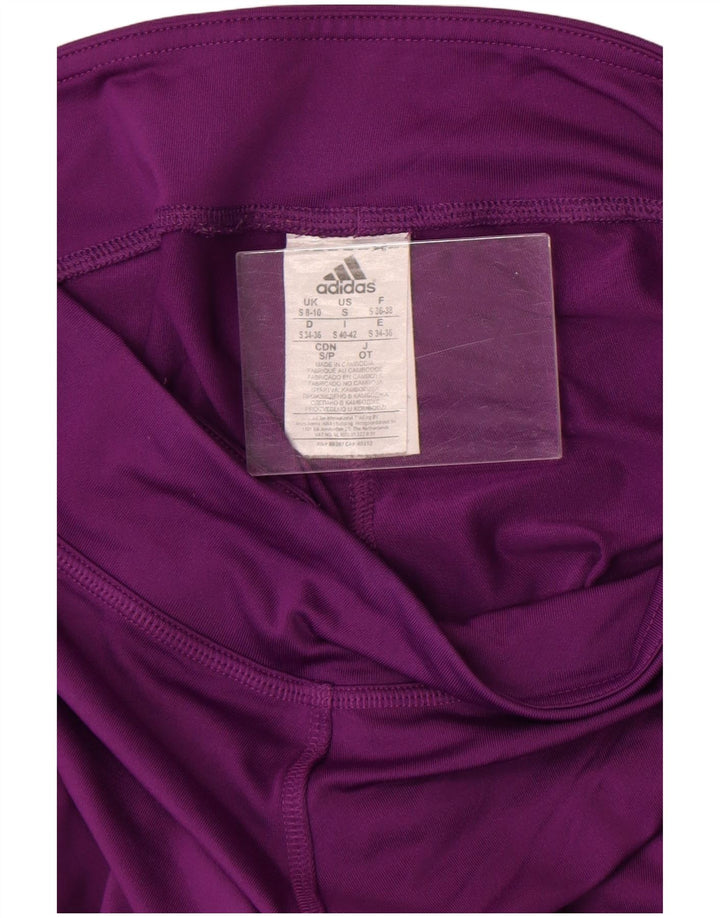 Adidas Damen Climalite Capri Leggings UK 8/10 Small Lila Polyester
