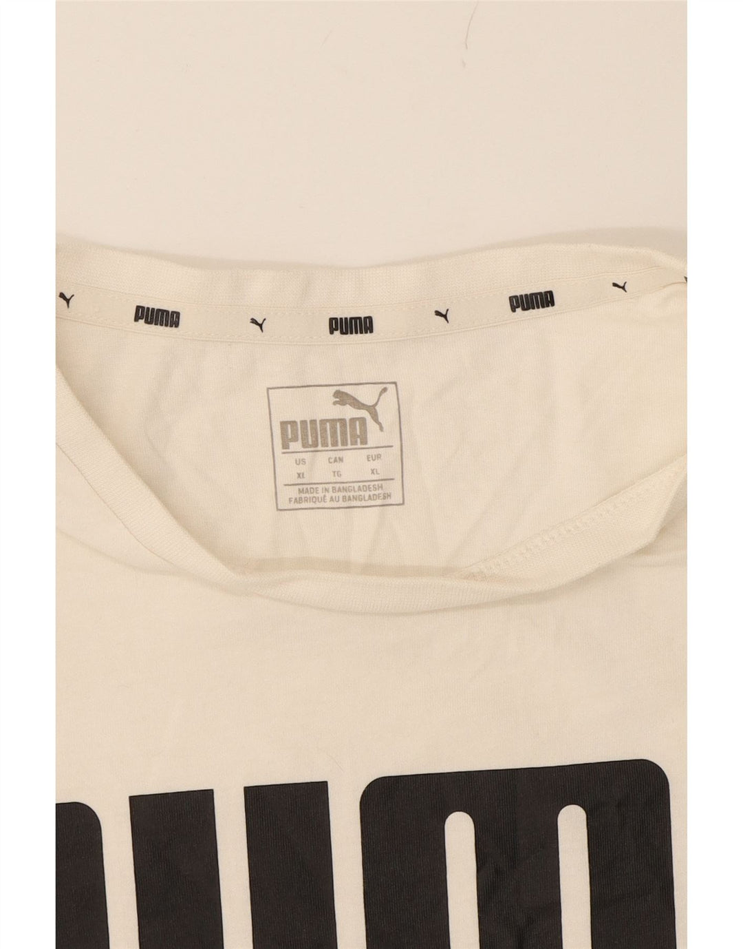 PUMA Mens Graphic T-Shirt Top XL White Cotton Vintage Puma and Second-Hand Puma from Messina Hembry 
