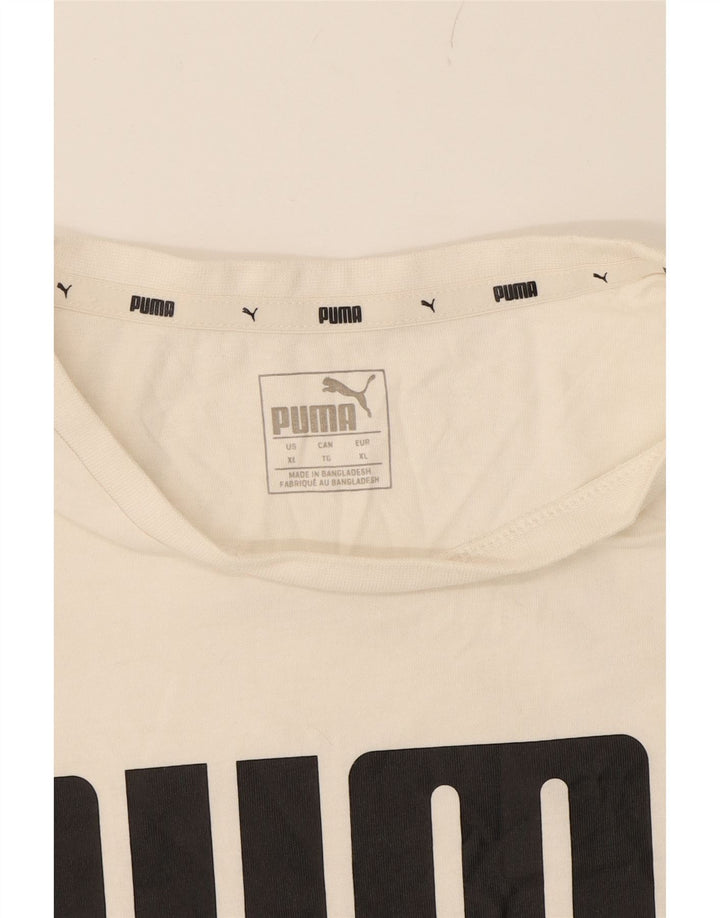 PUMA Mens Graphic T-Shirt Top XL White Cotton Vintage Puma and Second-Hand Puma from Messina Hembry 