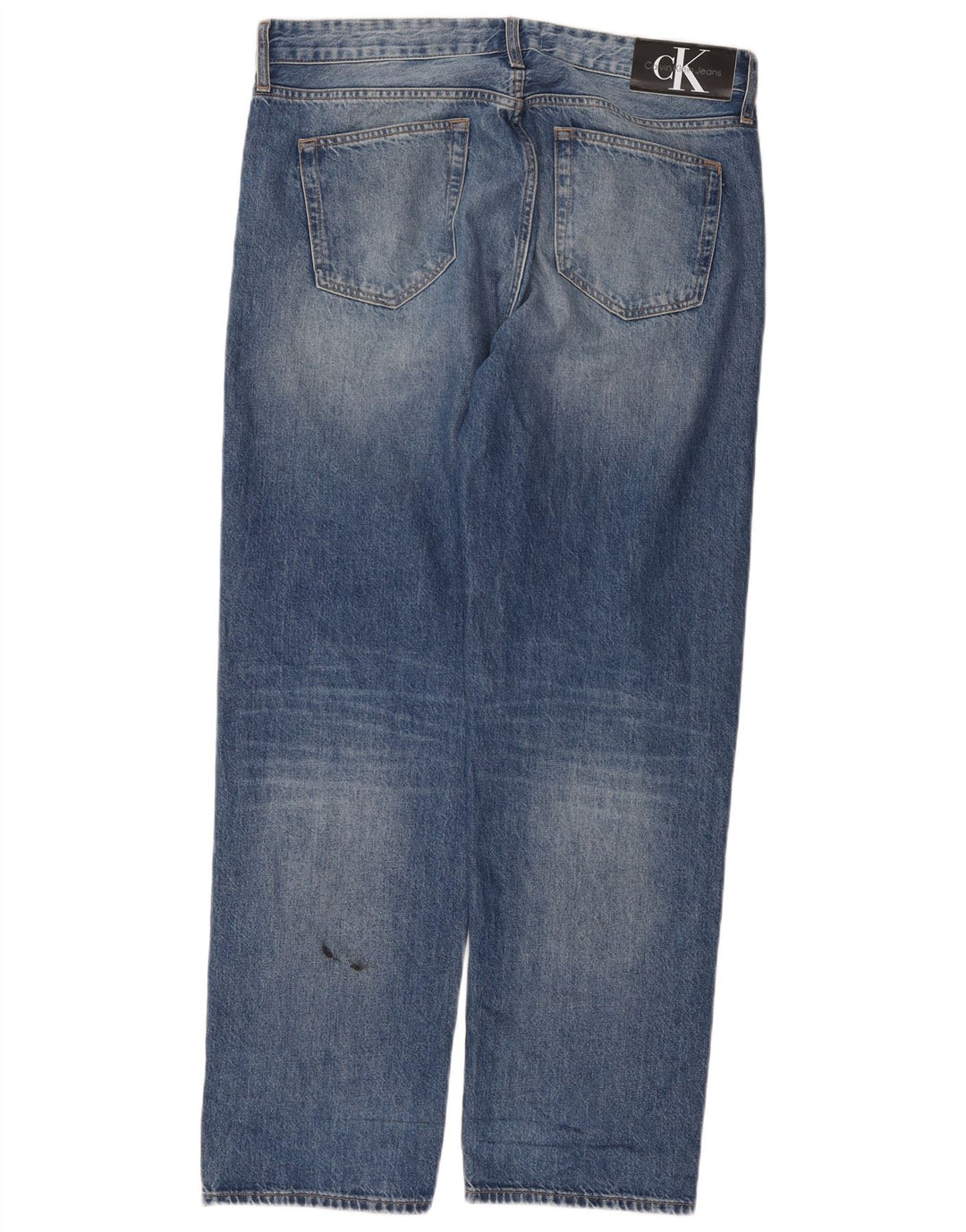 Calvin Klein Herren Straight Jeans W33 L31 Blaue Baumwolle