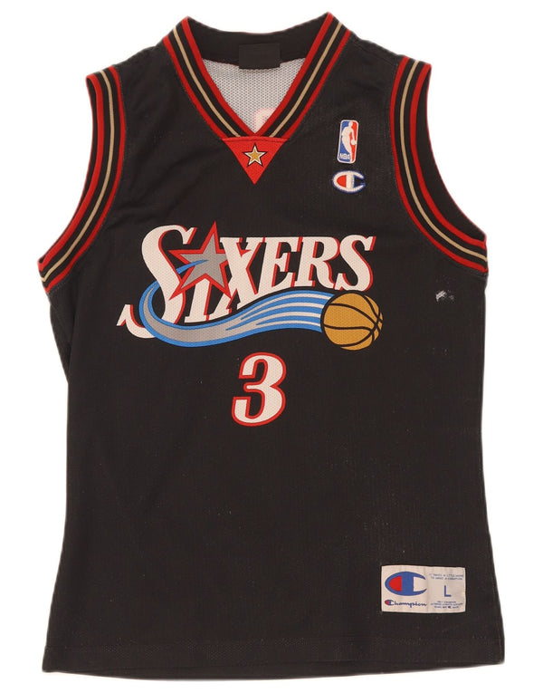 Champion Mädchen NBA Grafik-Trägershirt, 11–12 Jahre, Größe L, Schwarz, Polyester